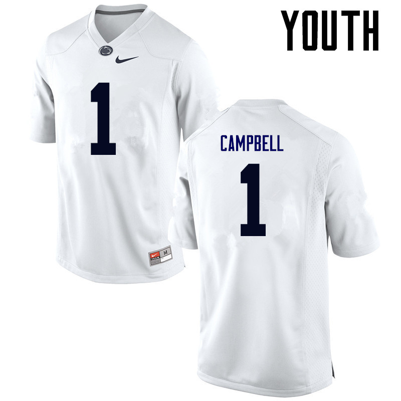 NCAA Nike Youth Penn State Nittany Lions Christian Campbell #1 College Football Authentic White Stitched Jersey TGI8498TM